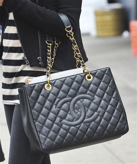 chanel gst black ghw|Chanel caviar grand shopping gst.